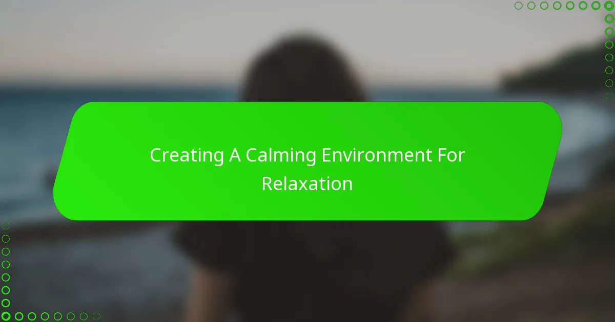 Creating A Calming Environment For Relaxation