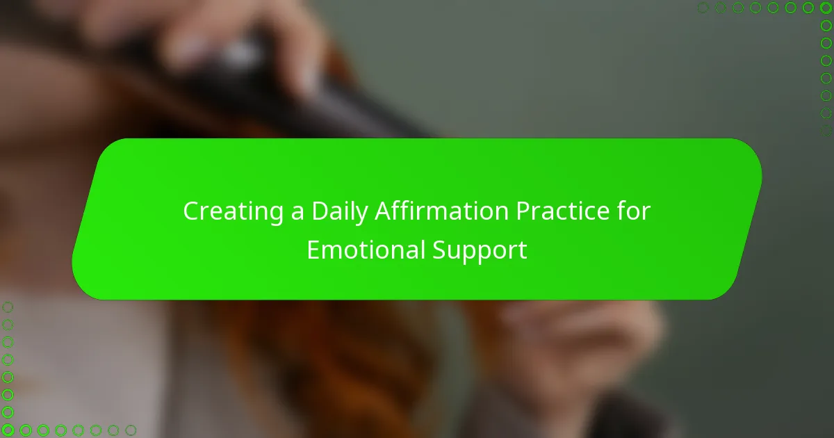 Creating a Daily Affirmation Practice for Emotional Support
