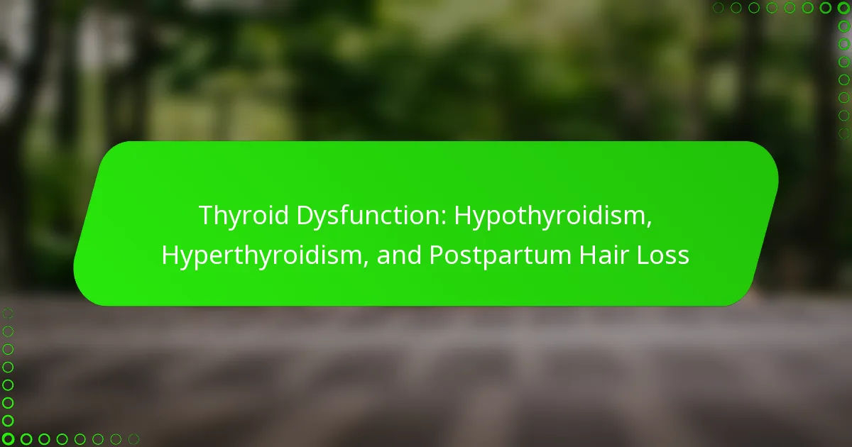 Thyroid Dysfunction: Hypothyroidism, Hyperthyroidism, and Postpartum Hair Loss