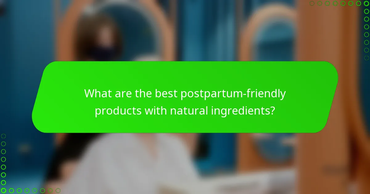 What are the best postpartum-friendly products with natural ingredients?