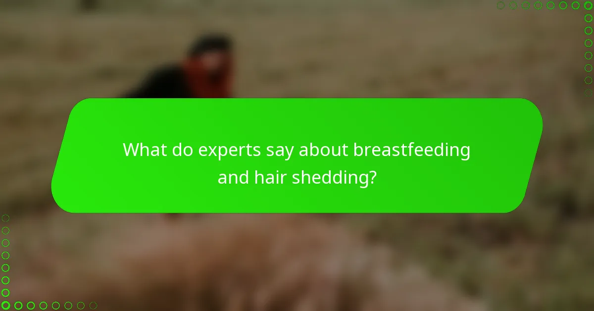 What do experts say about breastfeeding and hair shedding?