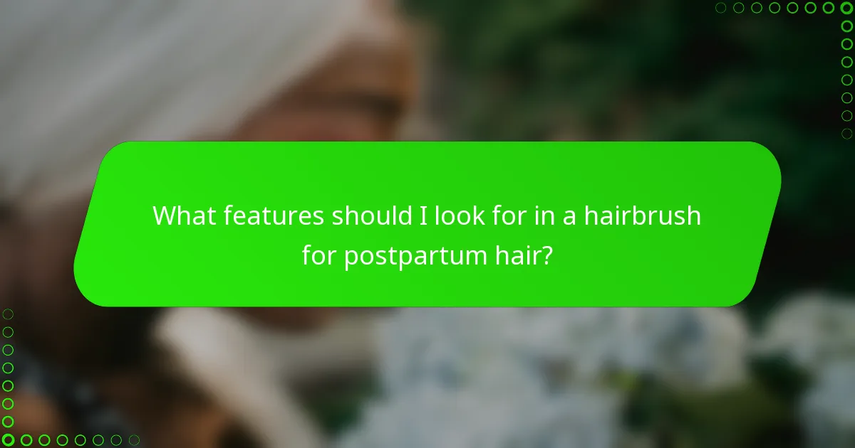 What features should I look for in a hairbrush for postpartum hair?